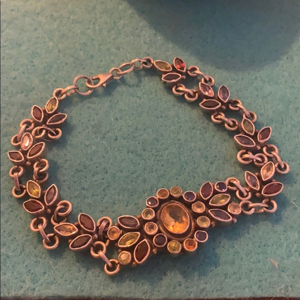 Sterling s multiple colours stone vintage bracelet
